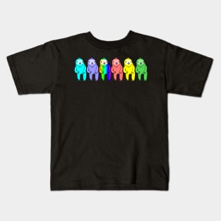 Colored Happy Sloths Kids T-Shirt